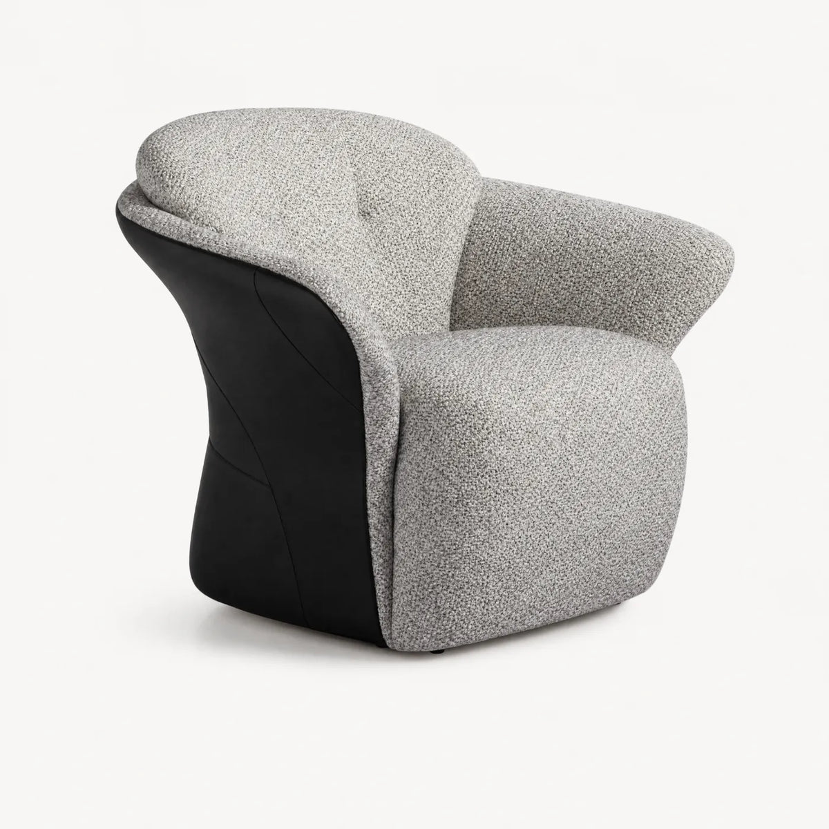 Chrome Frame Boucle Swivel Chair