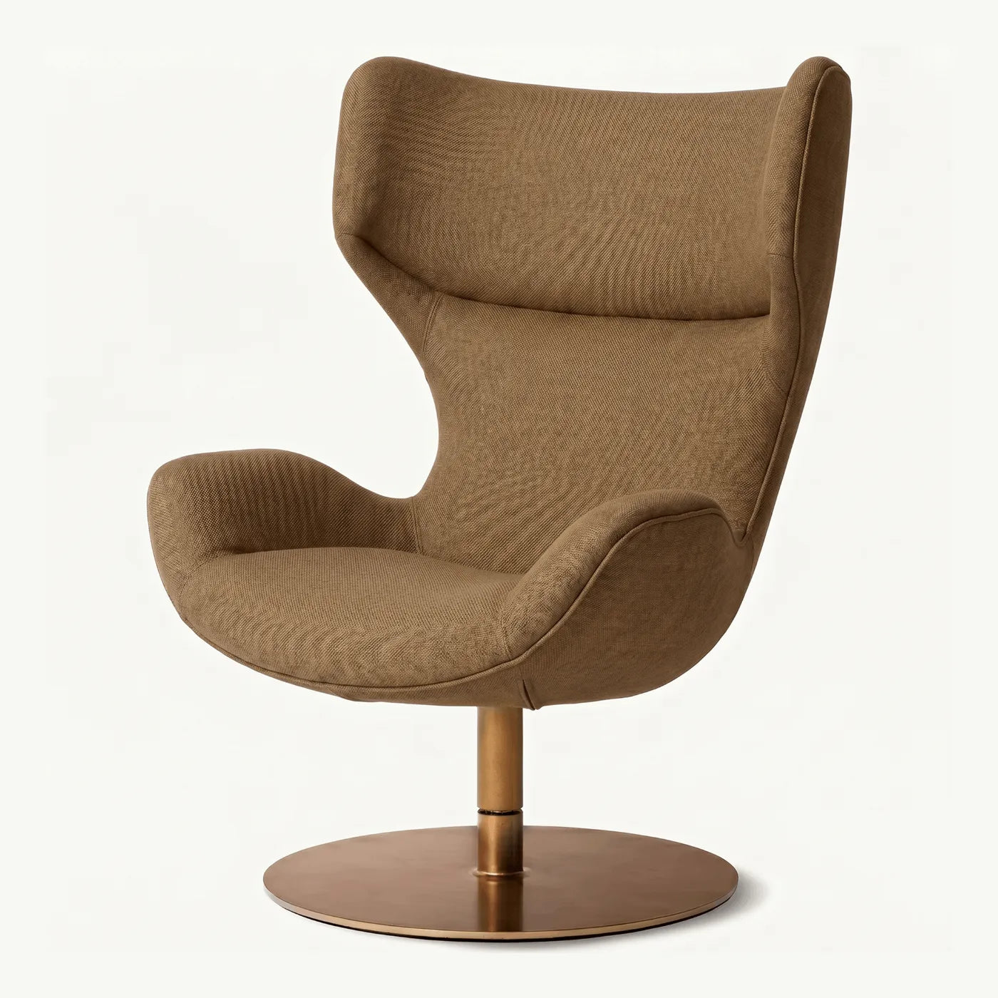 Swivel Barrel-Style Fabric Armchair