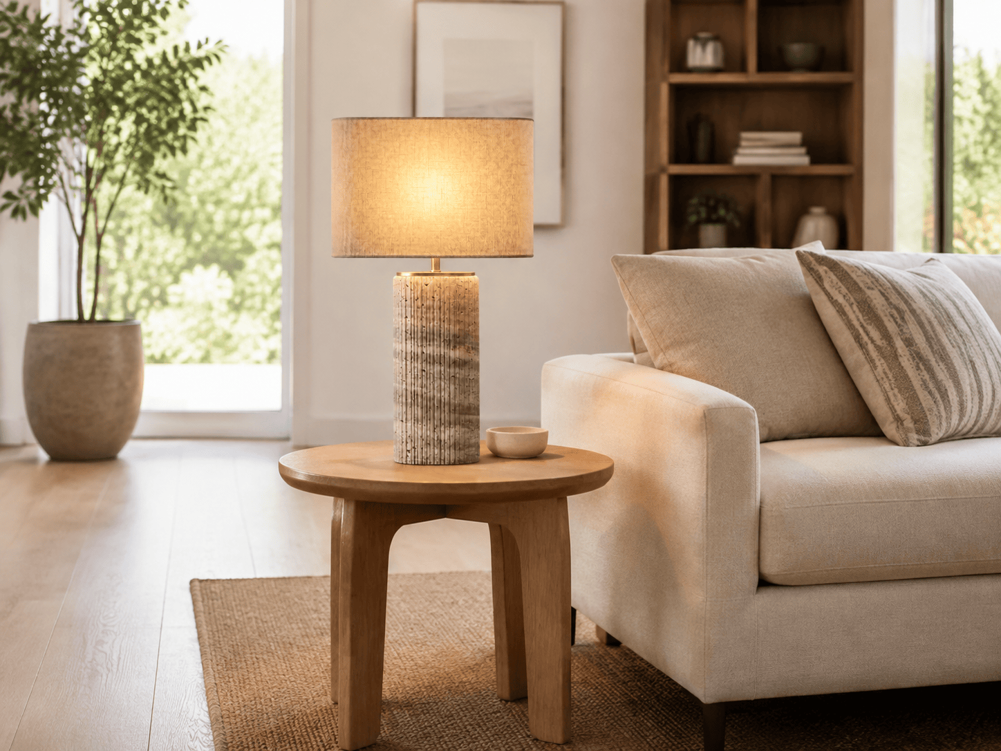 Table & Floor Lamps in a modern room