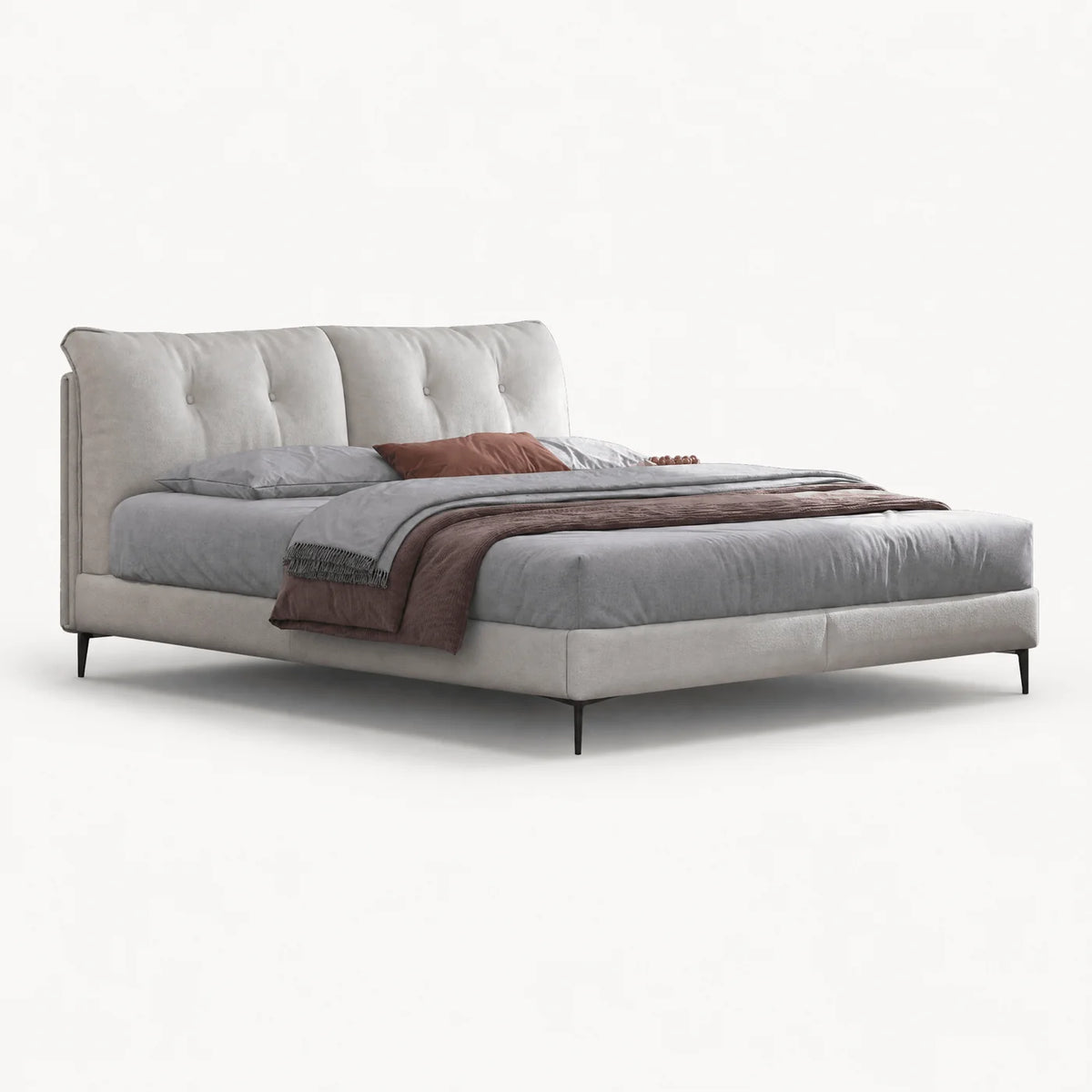 Channel Tufted Upholstered Bed
