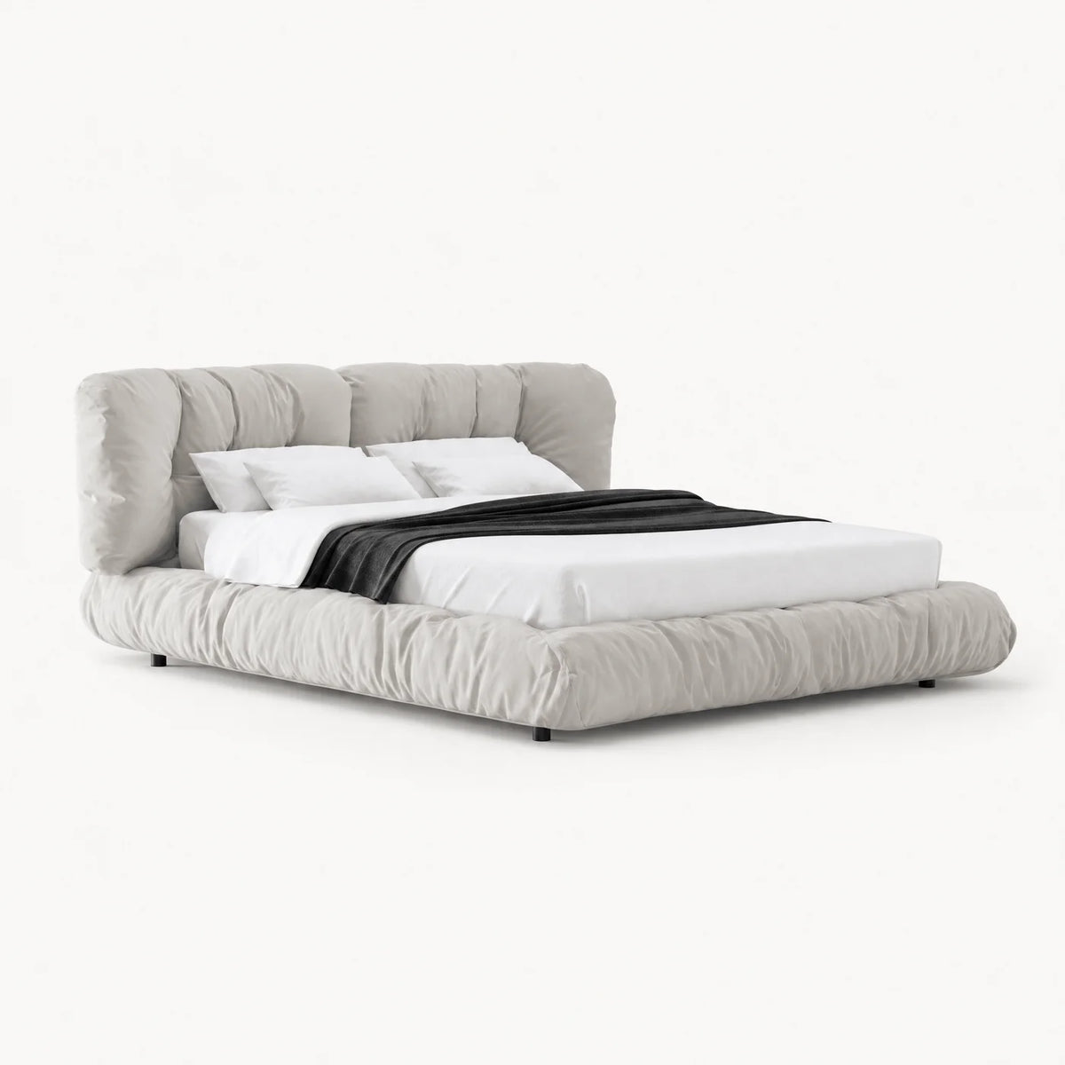 Minimal Low Upholstered Platform Bed