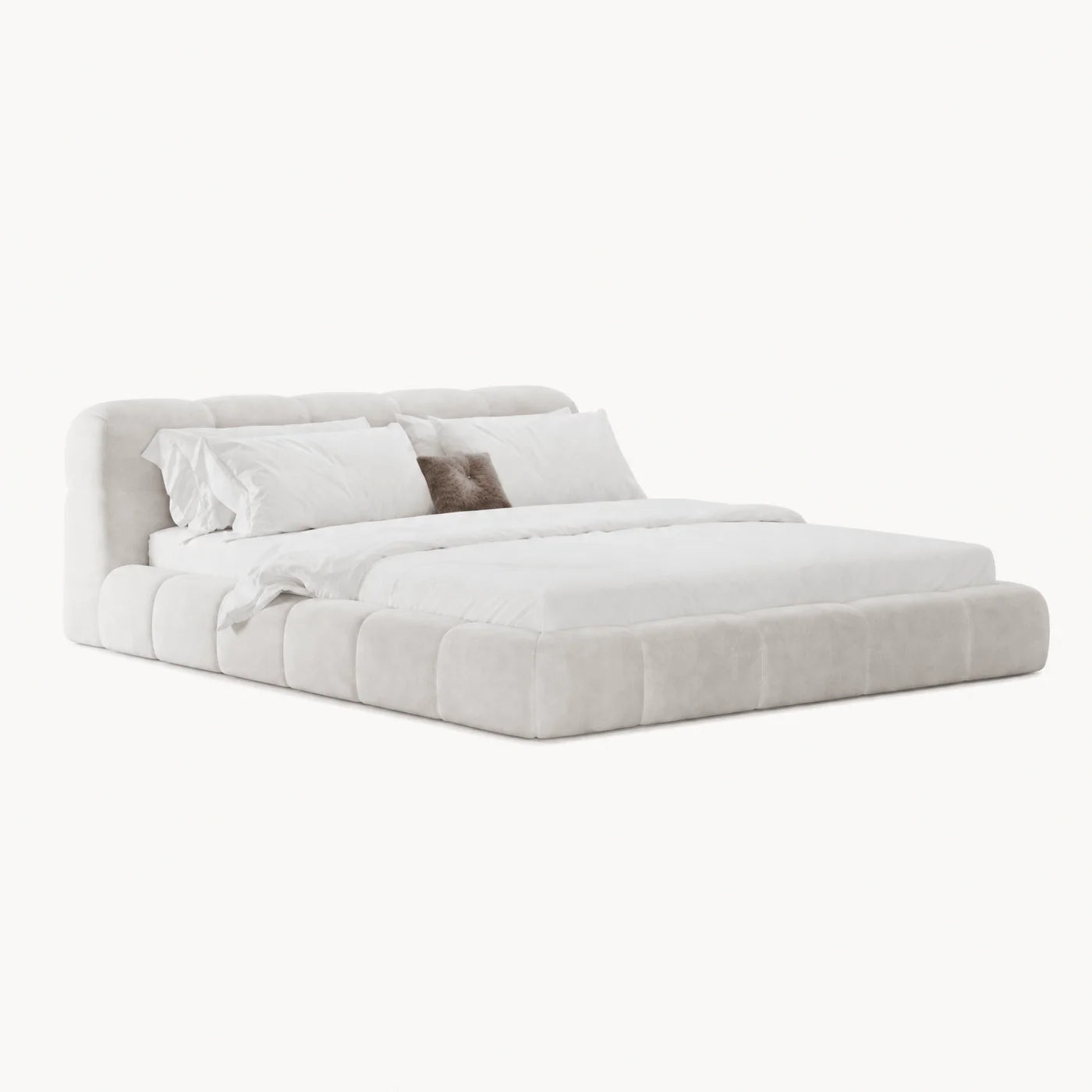Curved Wingback Upholstered Bed