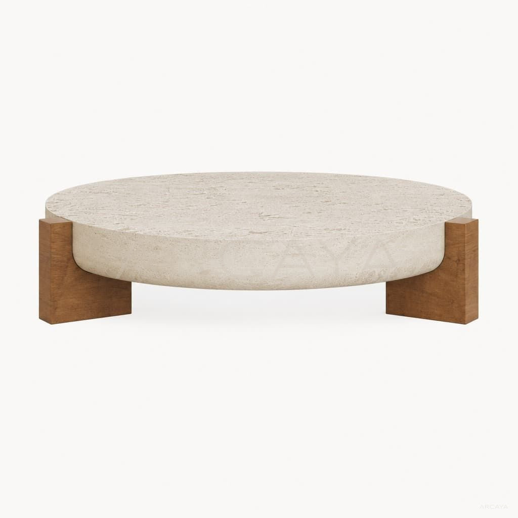 Octagonal Marble Side Table Gold Base