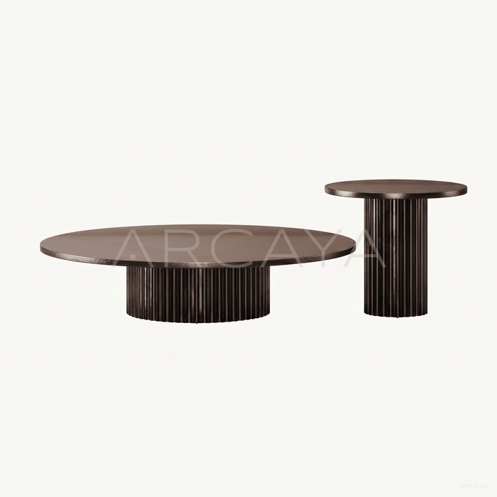 Round Stone Top Accent Tables