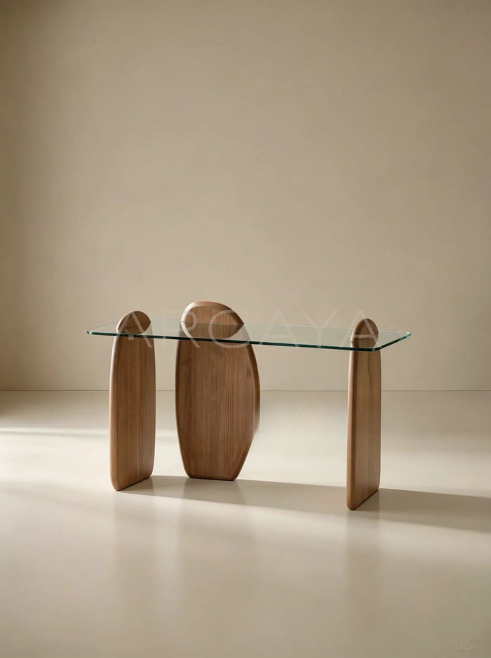 Sculptural Glass Console Table