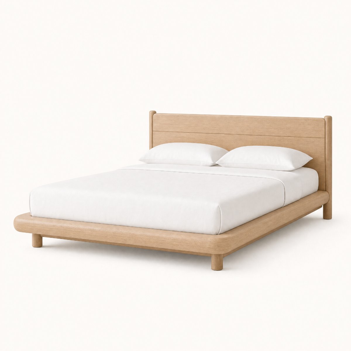 Solid Oak Panel Plinth Bed