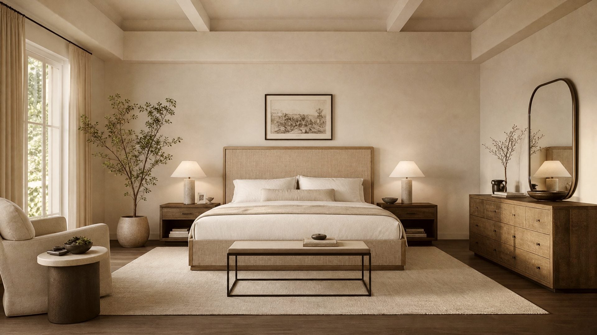 Wood Beds in a modern room