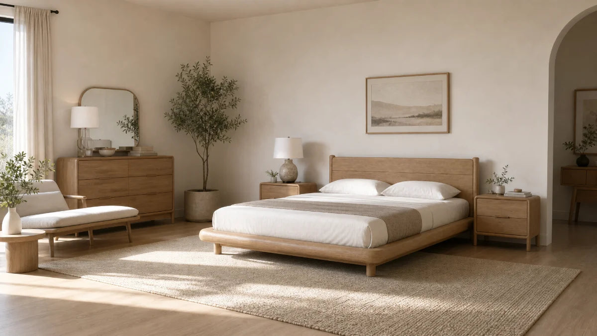 Wood Beds in a modern room