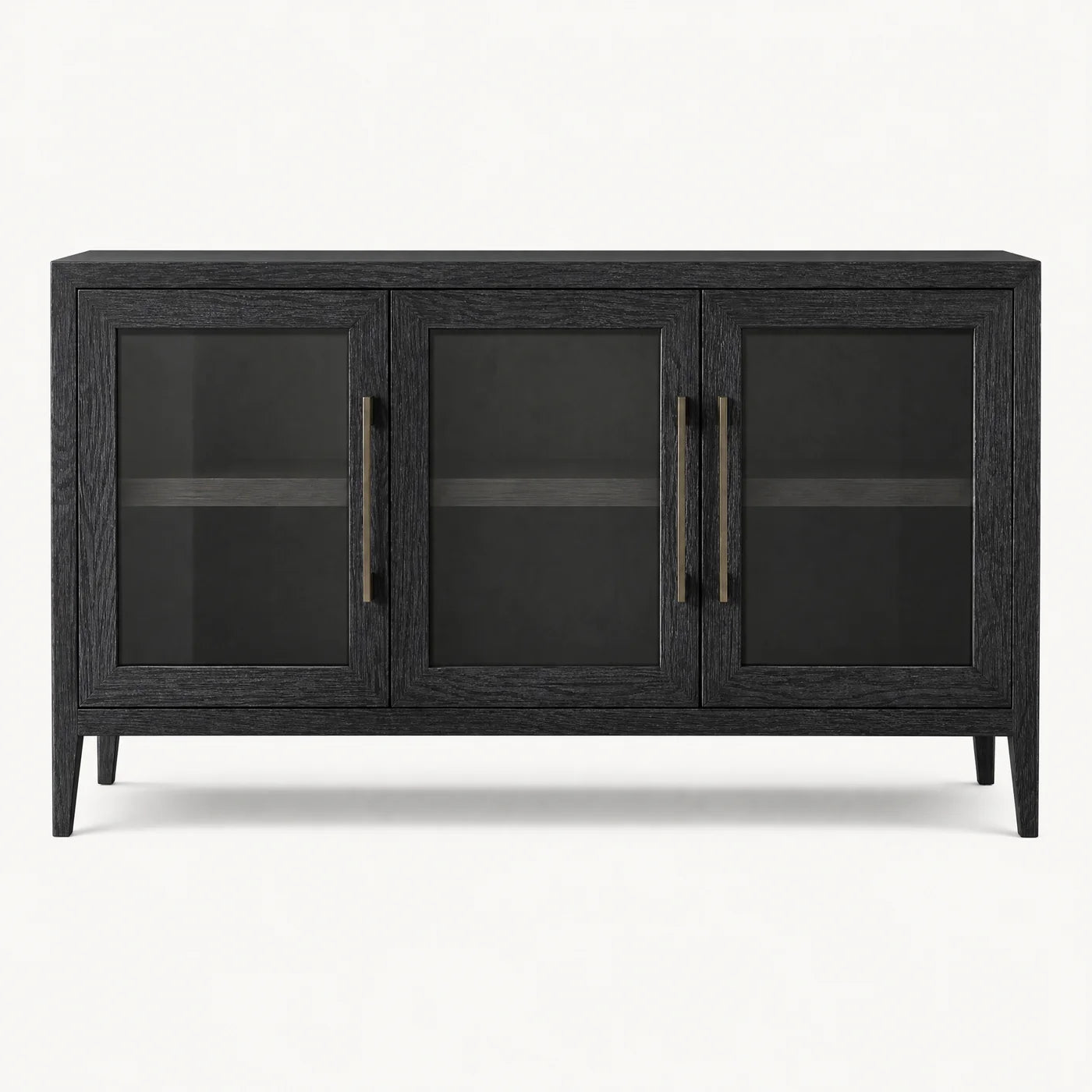 Charcoal Oak Glass Sideboard