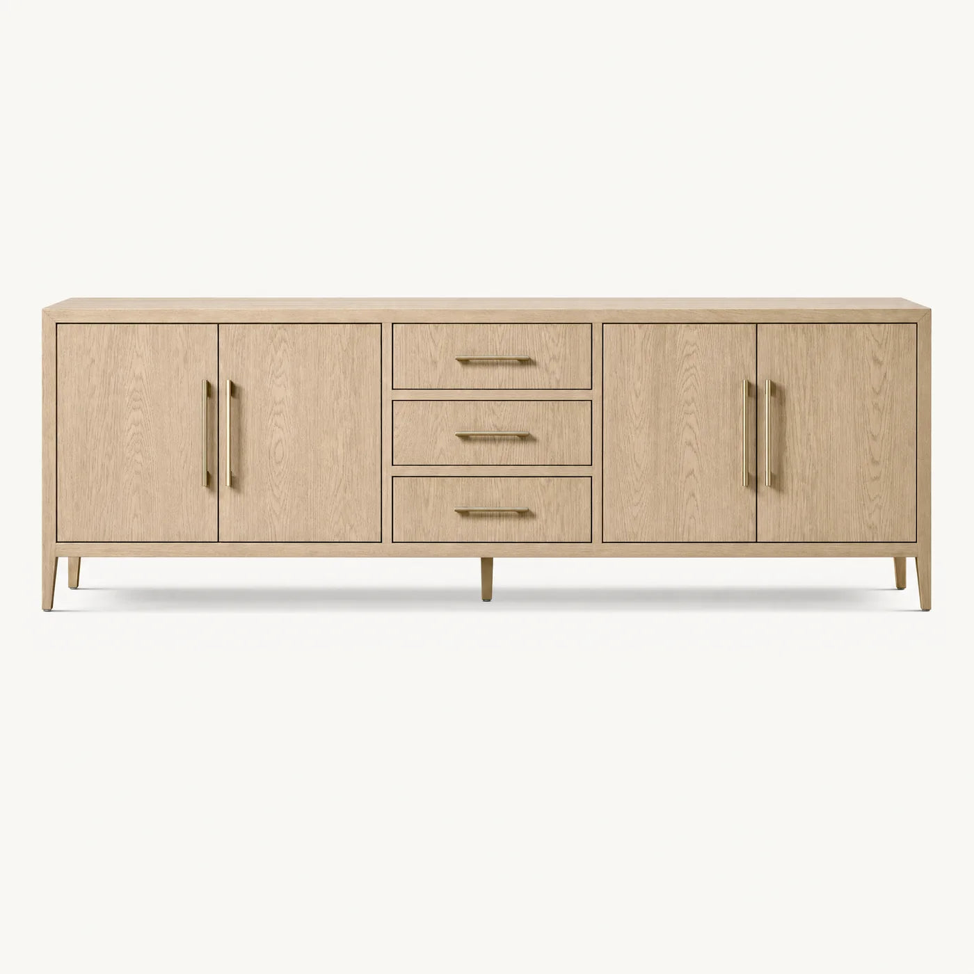 Oak Door and Drawer Credenza
