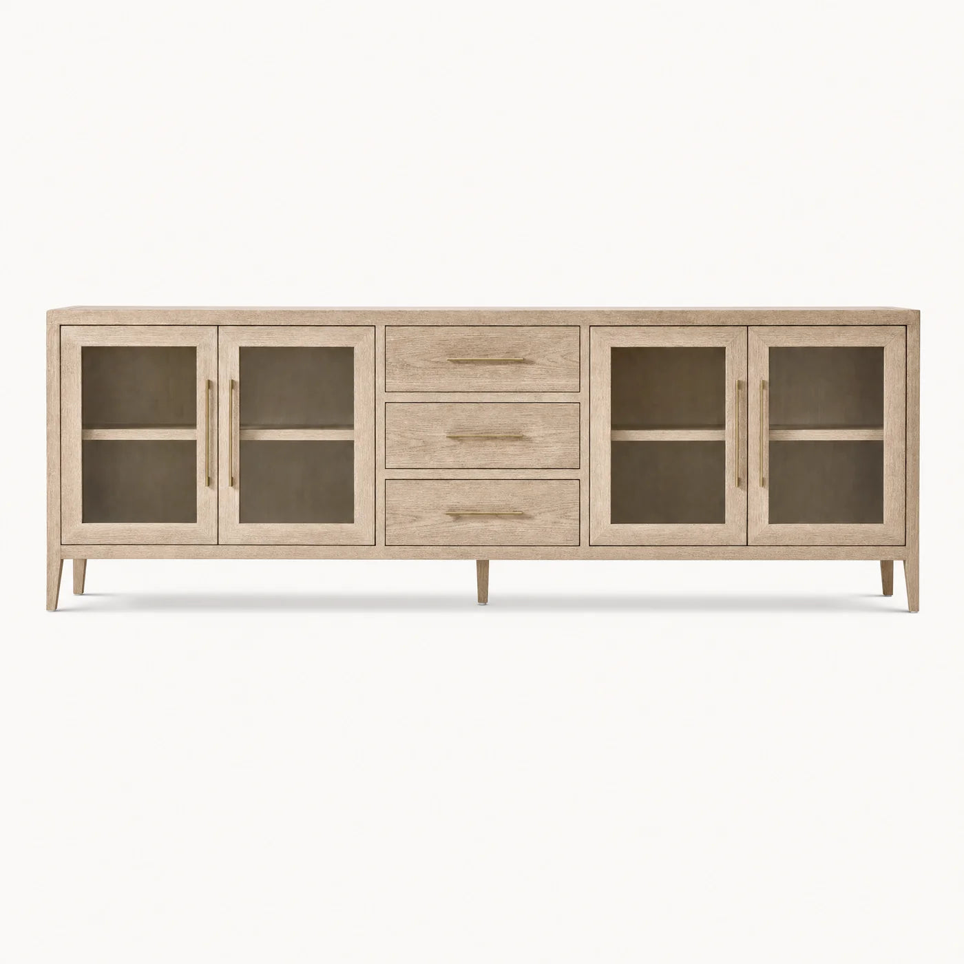 Oak Glass Door Credenza