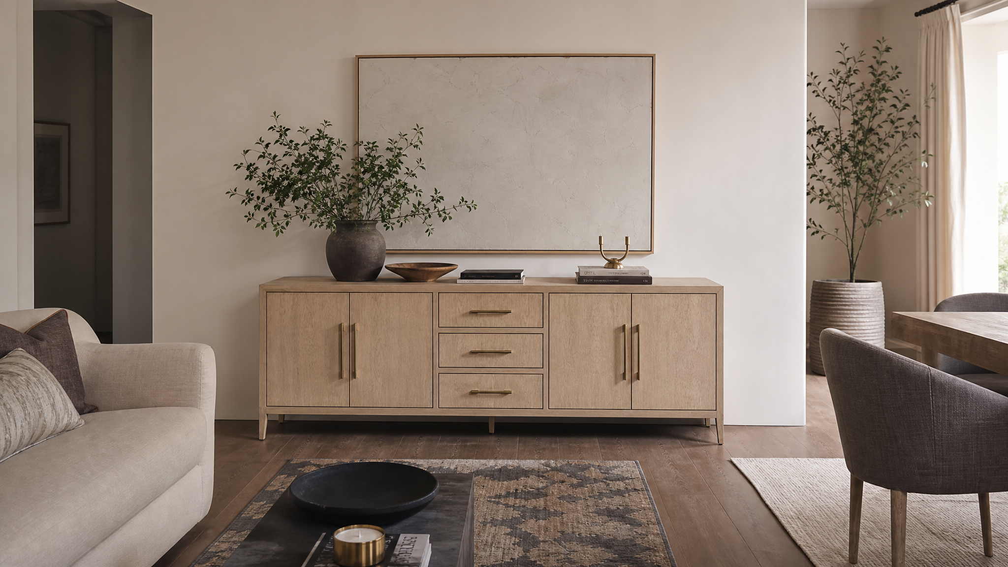 Wood Sideboards in a modern room