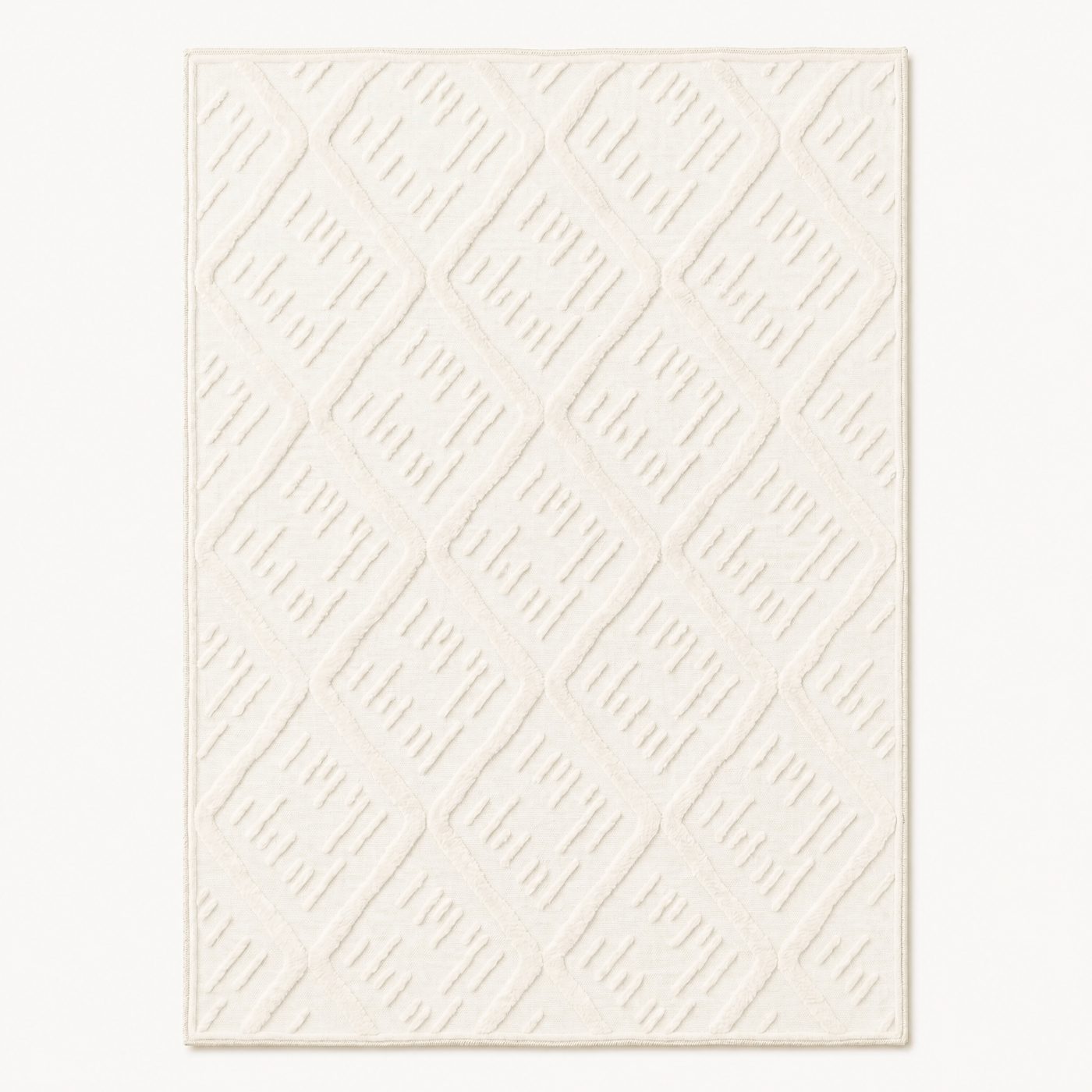 Embossed Diamond Pattern Neutral Tone Rug