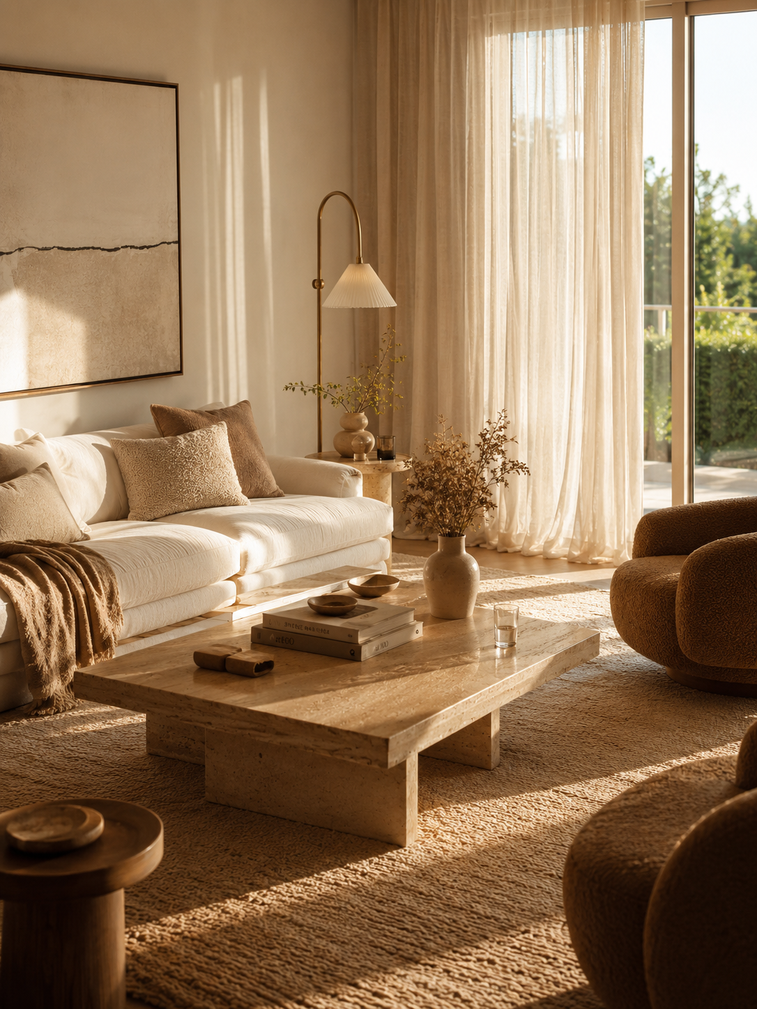 Aurelia deep seat sofa in a warm living room