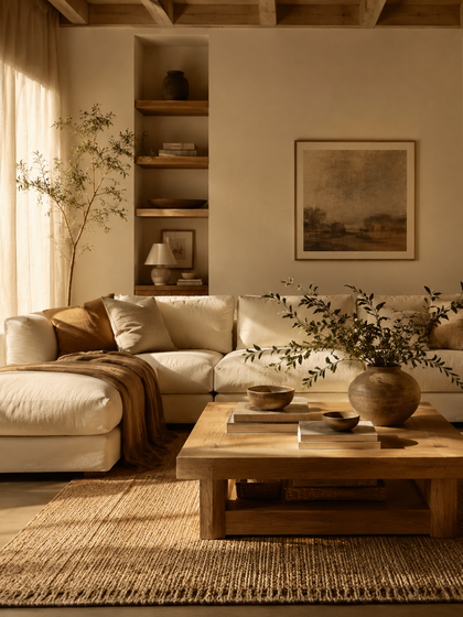 Aurelia sofa warm modern styling