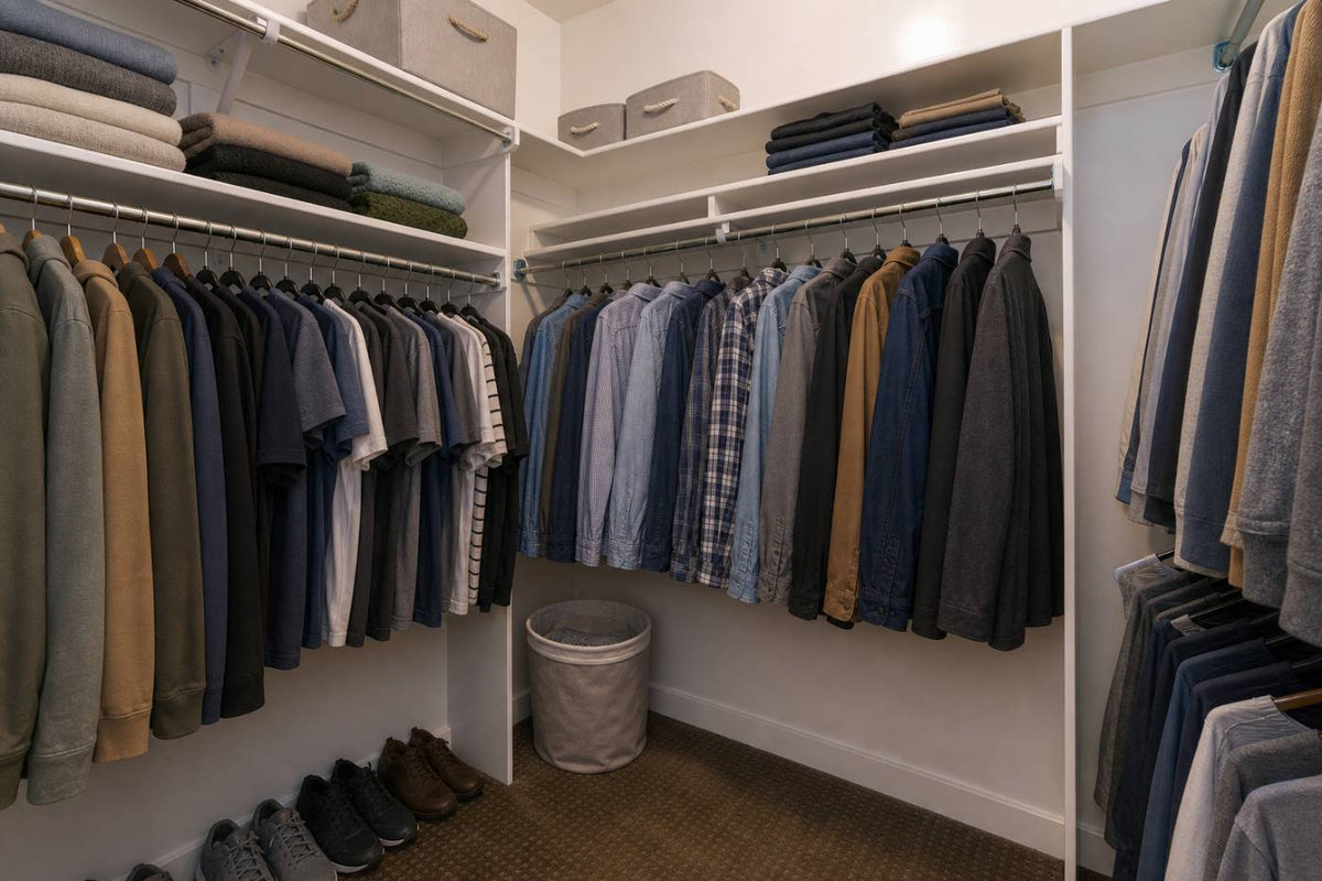Organized reach-in closet