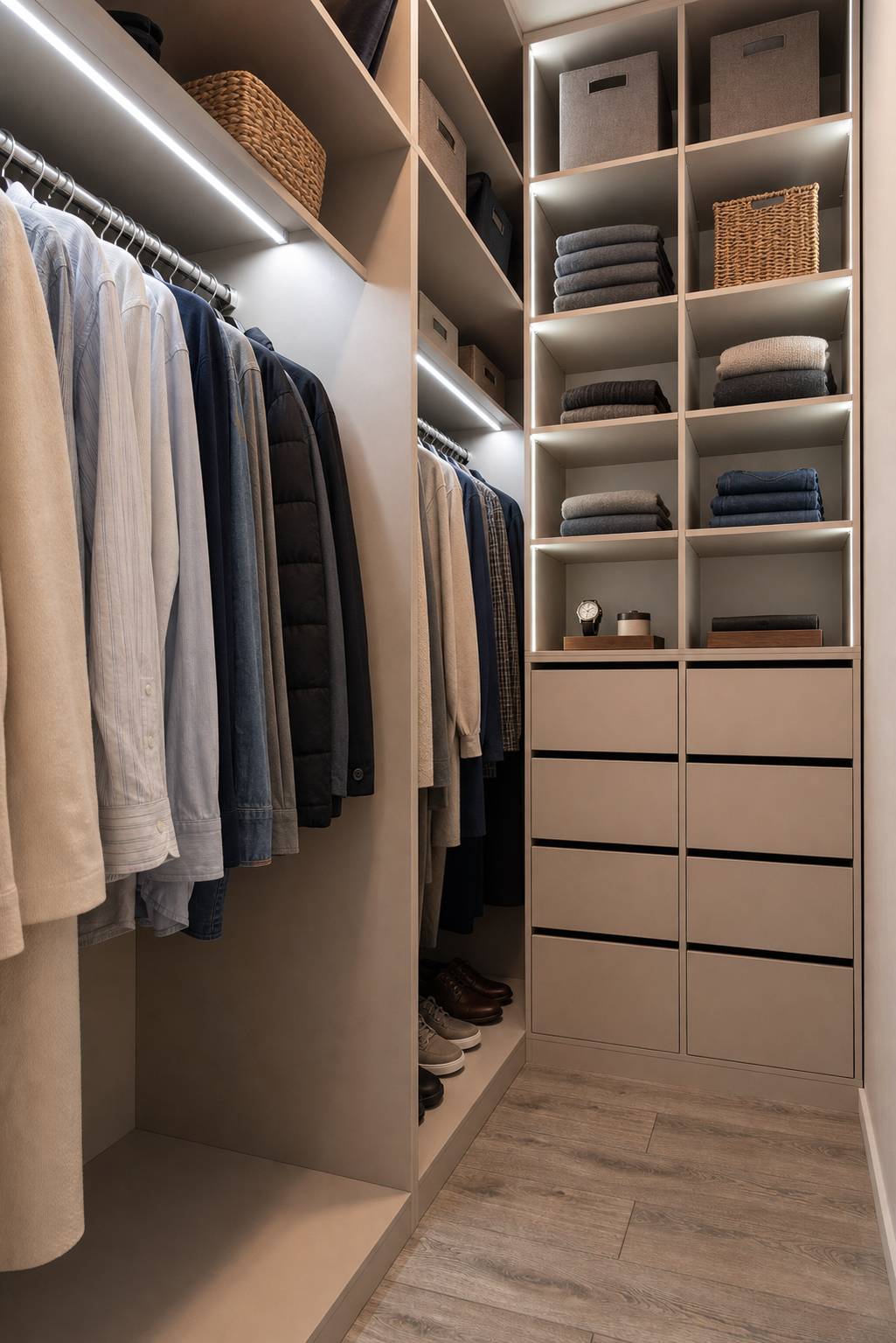 Compact tall cabinet closet