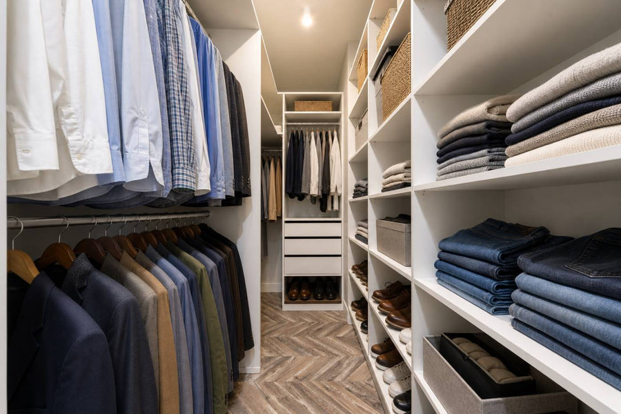 White transitional custom closet