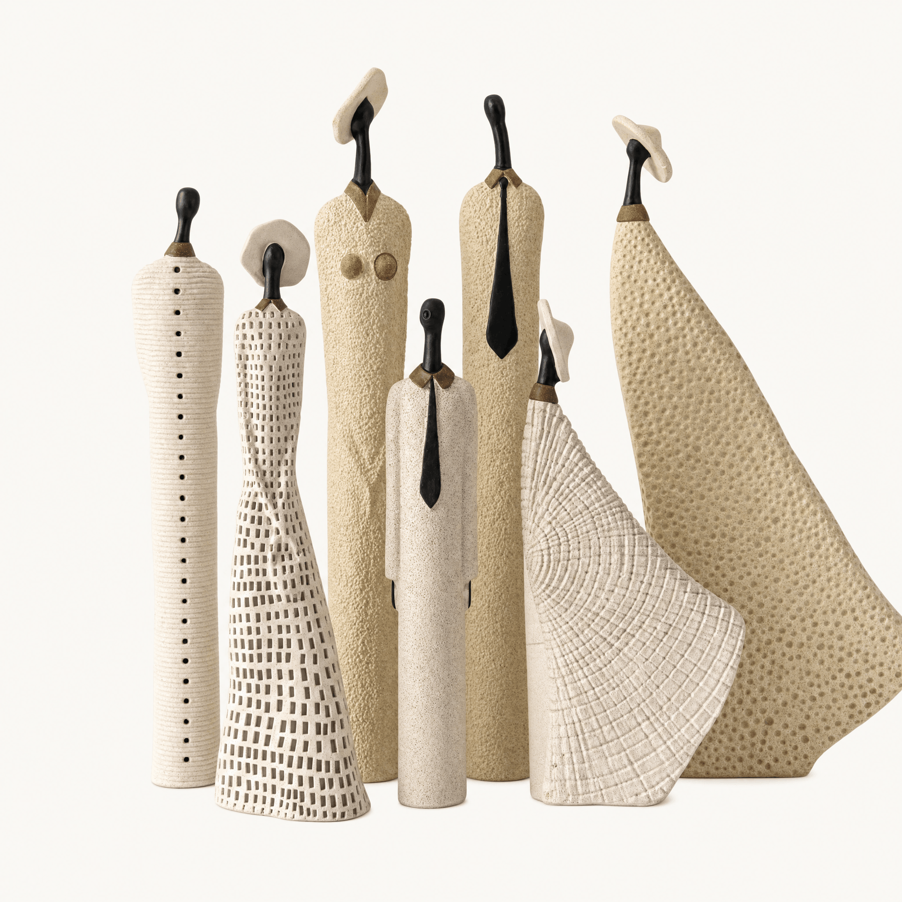 Beige Textured Figure — product view