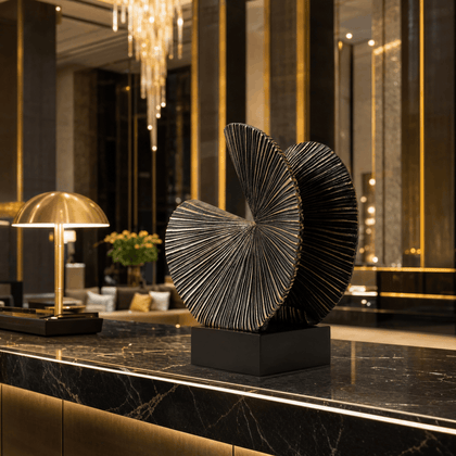 Black Fan Sculpture — styled interior view 2
