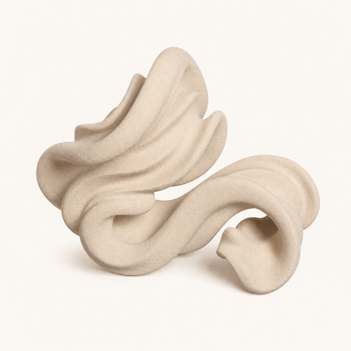 Ivory Flowing Ceramic Sculpture