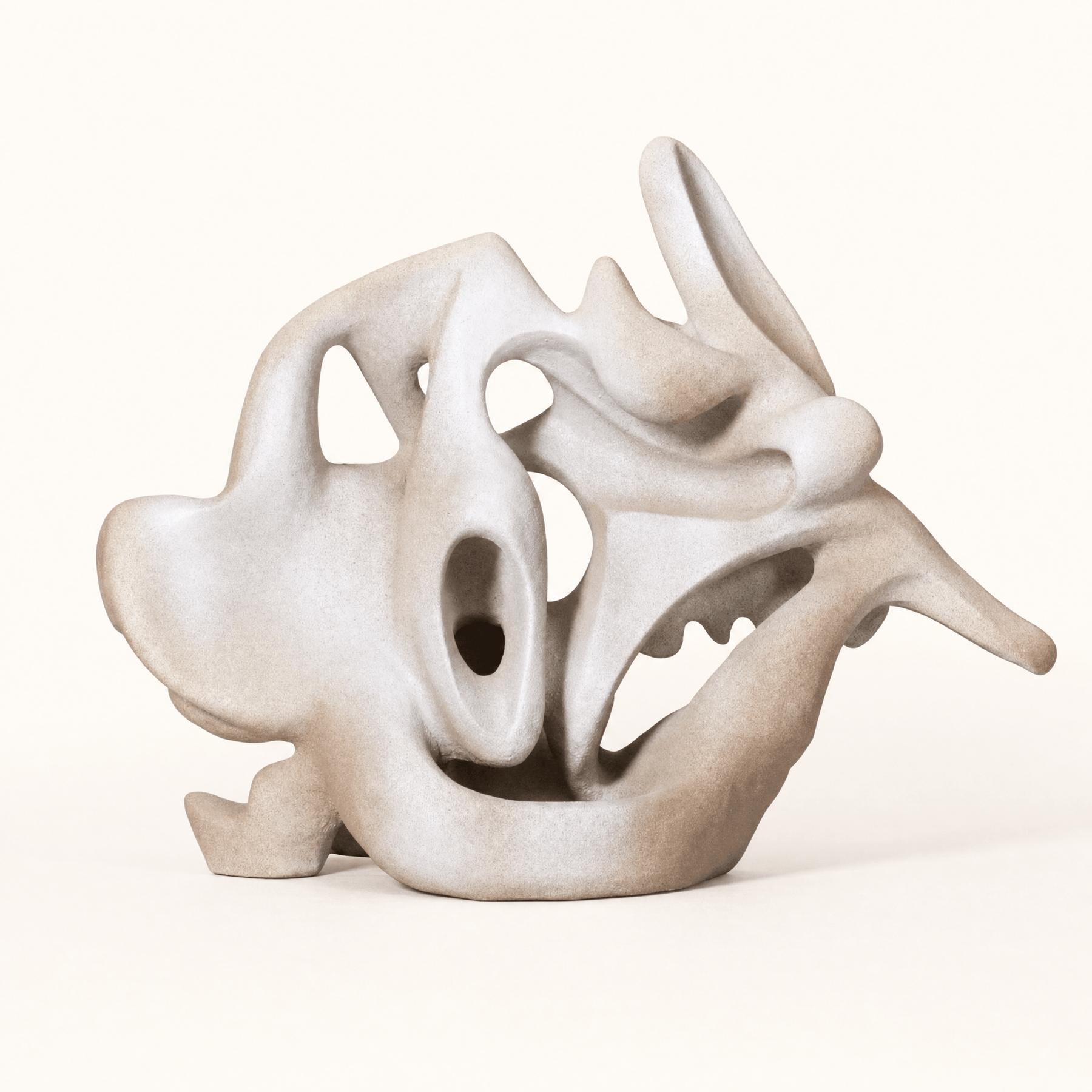 White Organic Ceramic Sculpture — product view