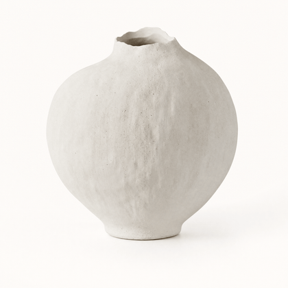 White Textured Ceramic Jar — product view