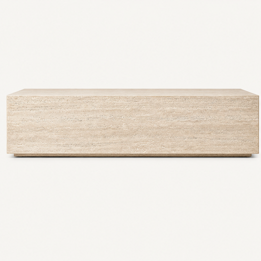 Bloc Travertine Cube Table