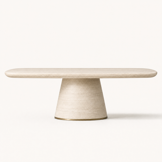 Arco Travertine Conical Table