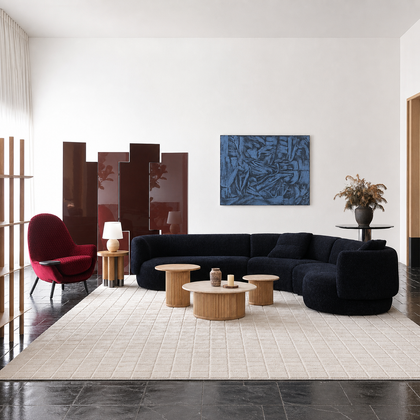 Elara Noir Straight Sofa