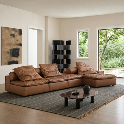 Elara Oak Straight Sofa