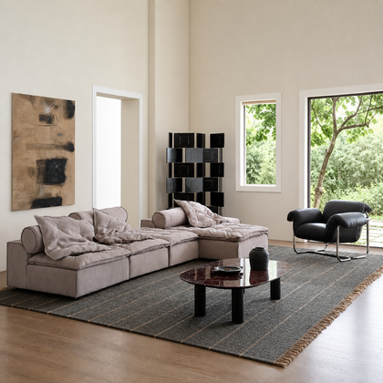 Elara Oak Straight Sofa