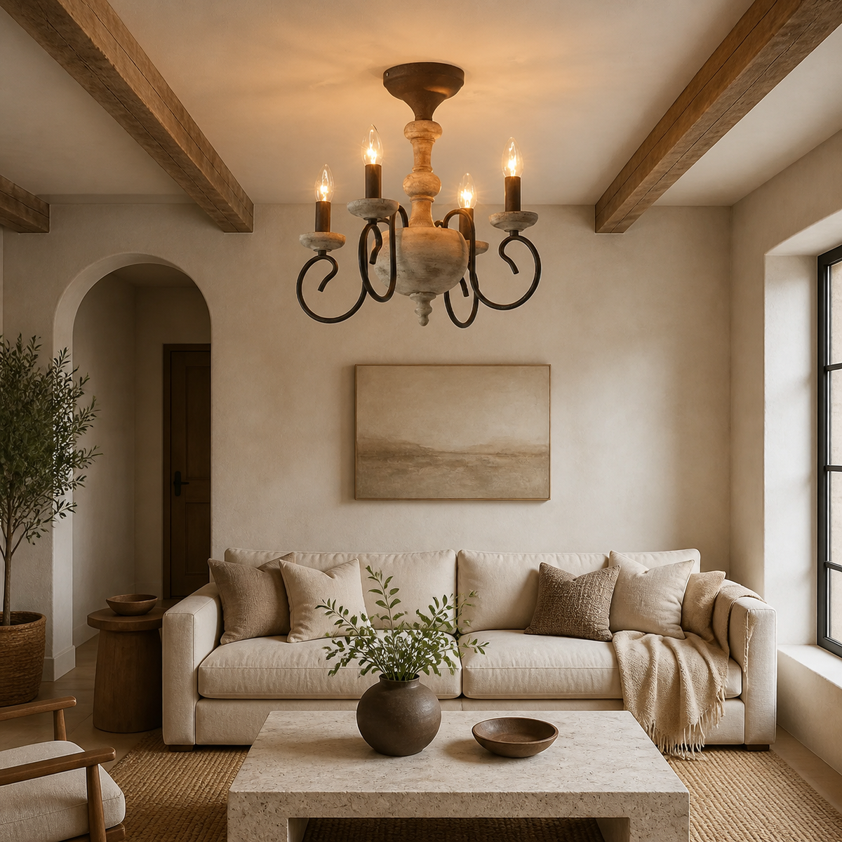 Aveline Cove Ceiling Light in a finished interior.