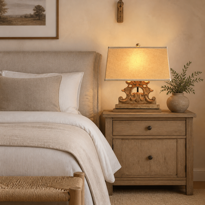 Dorian Cove Table Lamp — styled interior view 01