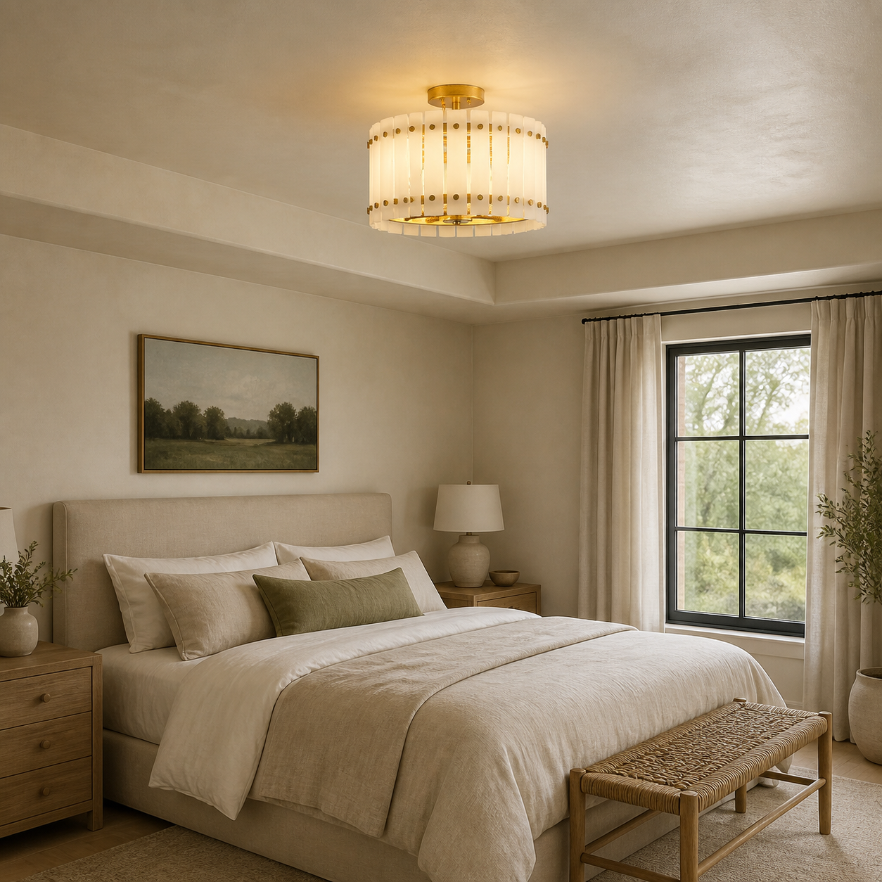Bellamy Meadow Ceiling Light in a finished interior.