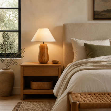 Dorian Meadow Table Lamp — styled interior view 01