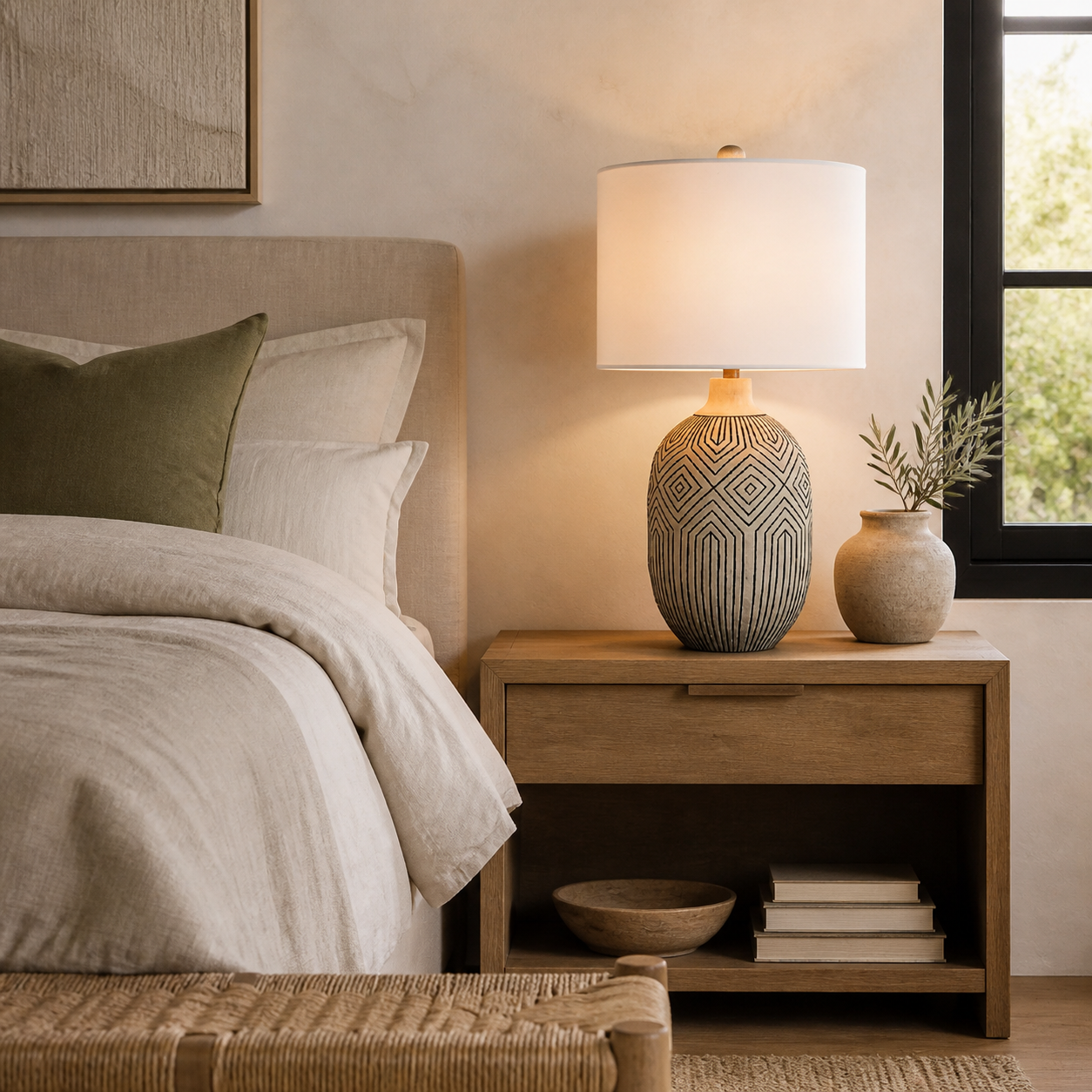 Coralie Meadow Table Lamp in a finished interior.