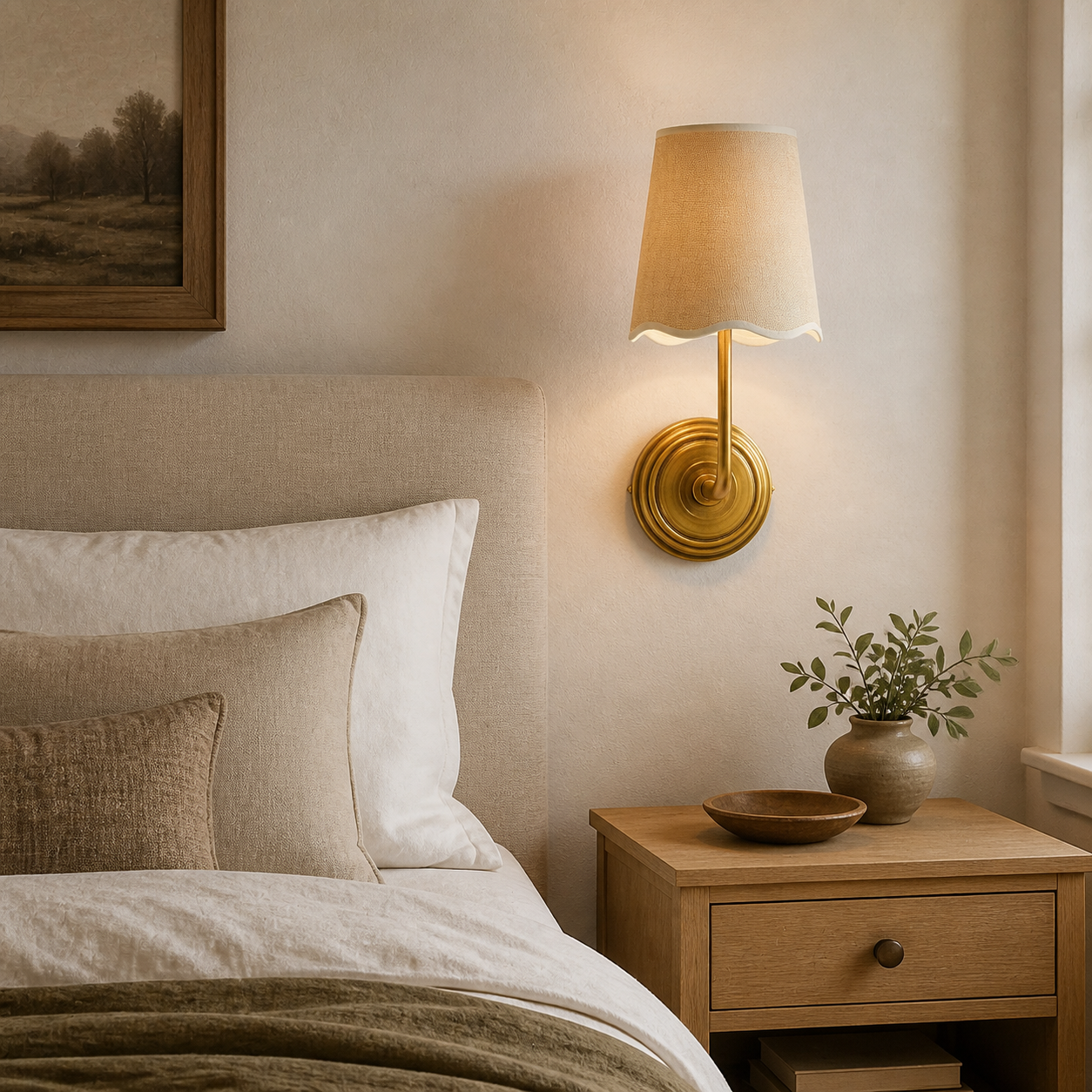 Elowen Vale Table Lamp in a finished interior.