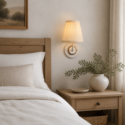 Bellamy Ridge Table Lamp — styled interior view 01