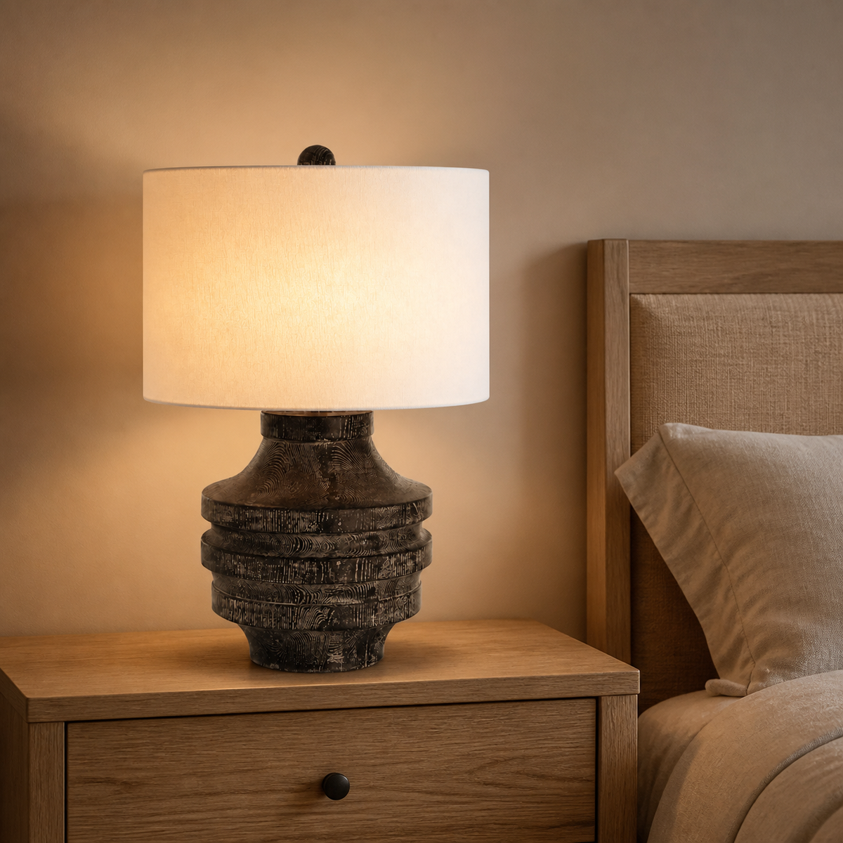 Bellamy Wharf Table Lamp in a finished interior.