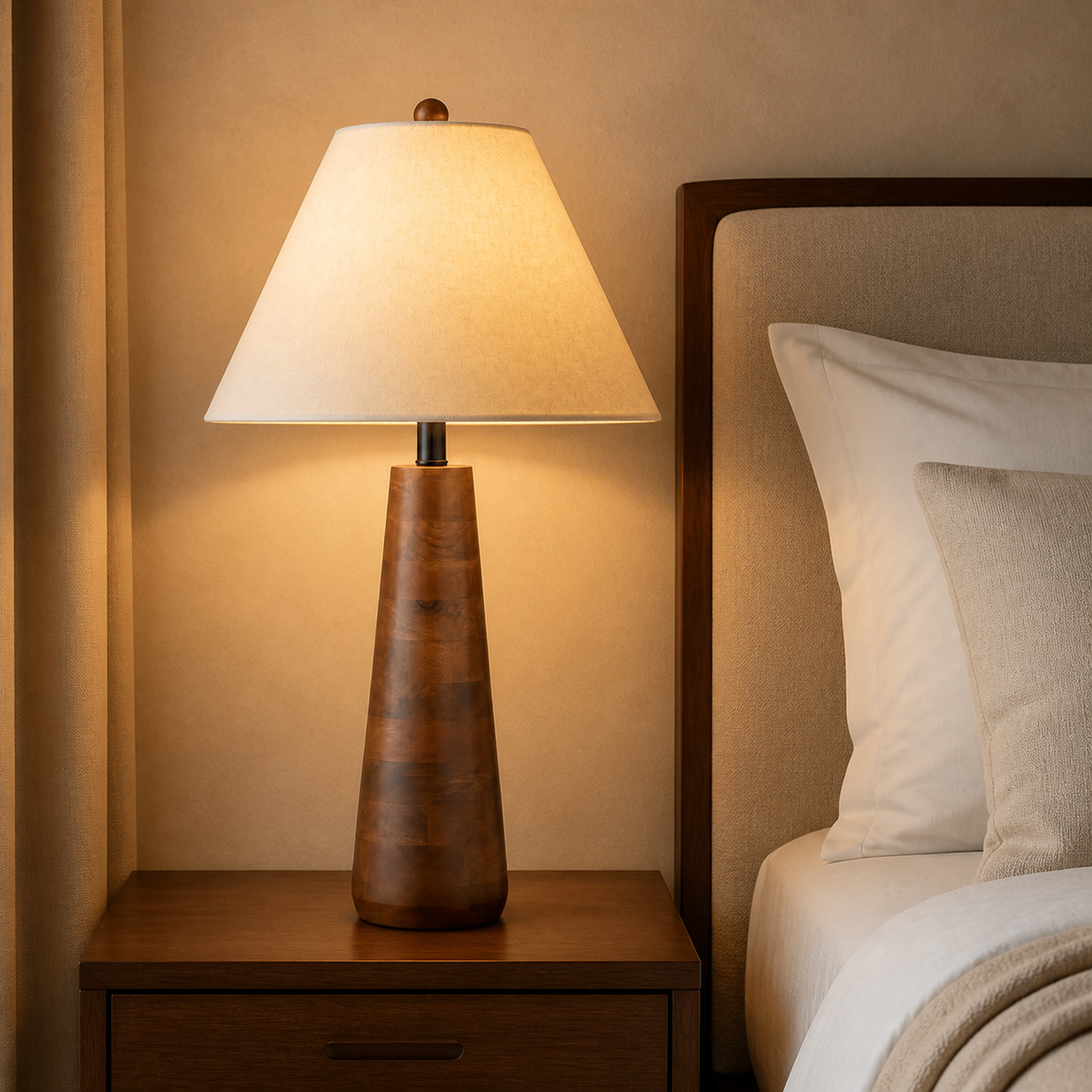 Dorian Wharf Table Lamp in a finished interior.