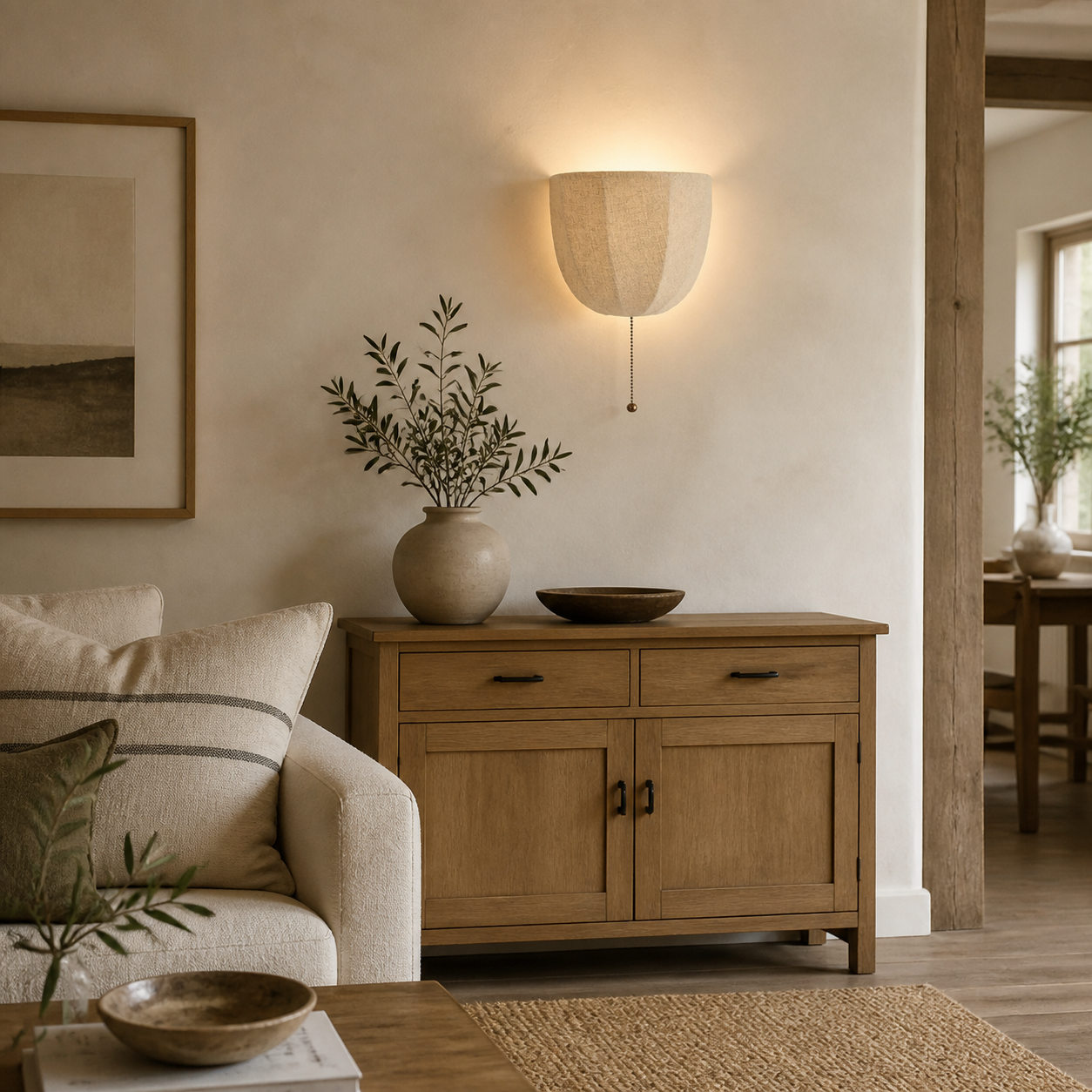 Isolde Cove Table Lamp in a finished interior.