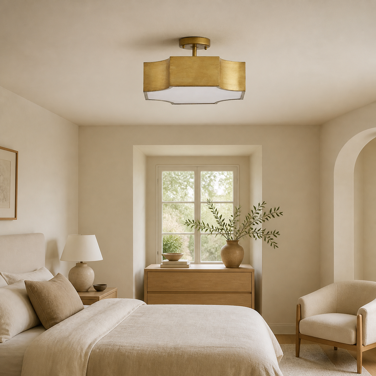 Fiora Wharf Ceiling Light in a finished interior.