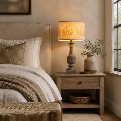 Dorian Hollow Table Lamp — styled interior view 01