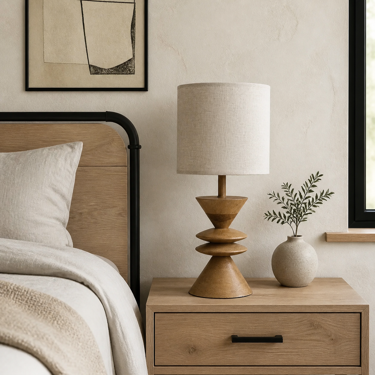 Jovian Ridge Table Lamp in a finished interior.