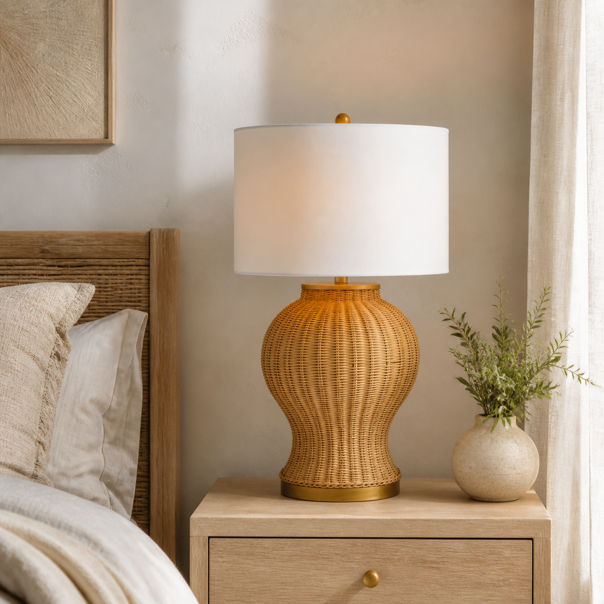Fiora Terrace Table Lamp in a finished interior.