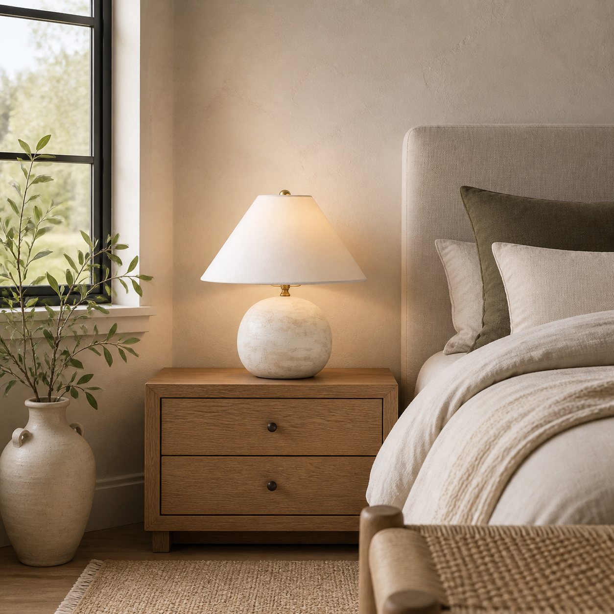 Jovian Hollow Table Lamp in a finished interior.