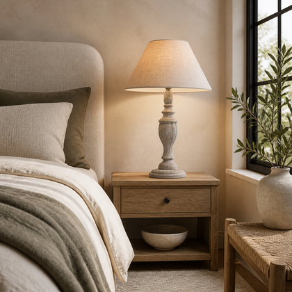 Elowen Hollow Table Lamp — styled interior view 01