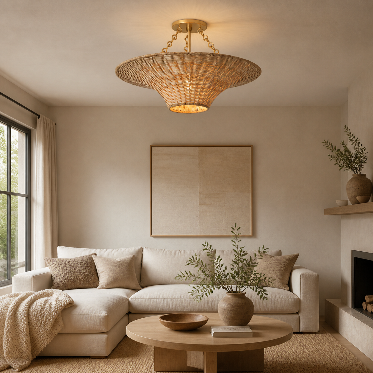Jovian Orchard Ceiling Light in a finished interior.
