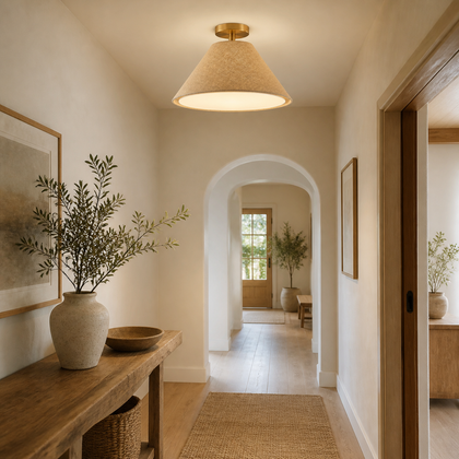 Dorian Ridge Ceiling Light — styled interior view 01